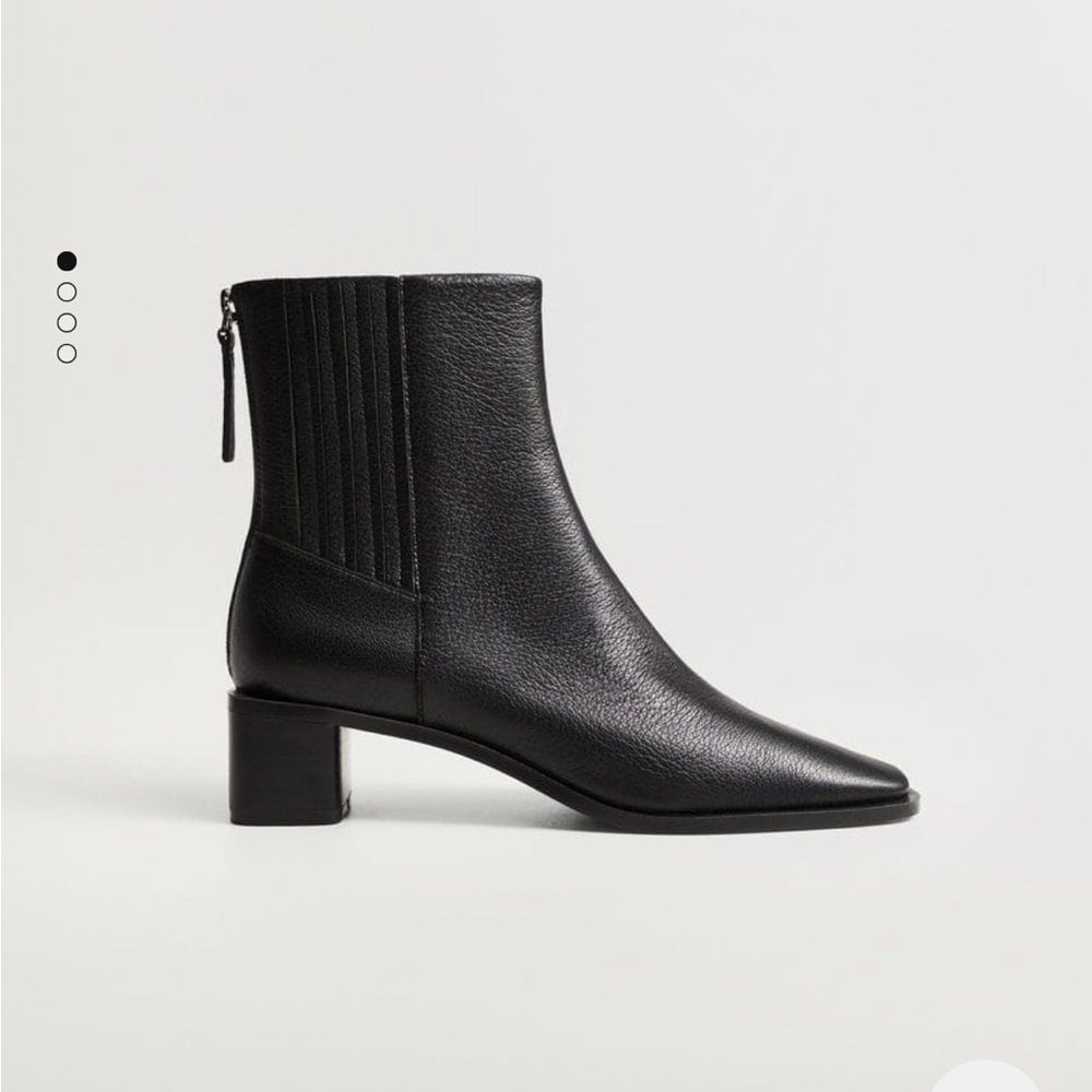 MANGO Zipped leather ankle boots